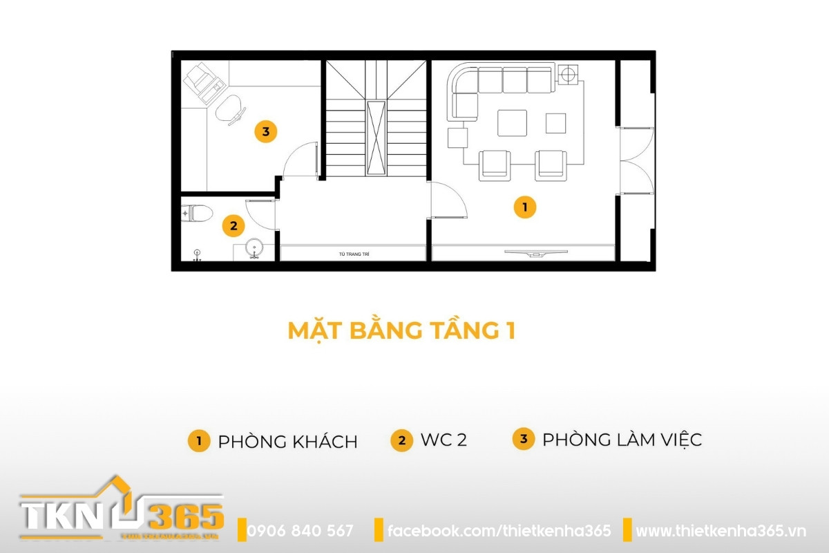 Nhà phố 5 tầng phong cách tân cổ điển tại Đồng Nai thiết kế mặt tiền như một “bản may đo” 6 mặt bằng tầng 1
