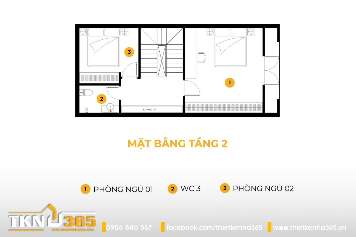 Nhà phố 5 tầng phong cách tân cổ điển tại Đồng Nai thiết kế mặt tiền như một “bản may đo” 7 mặt bằng tầng 2