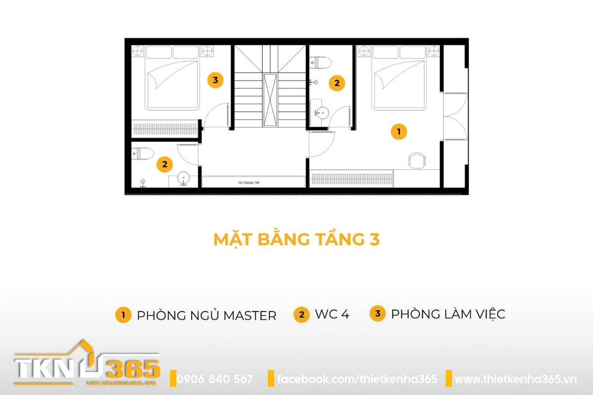 Nhà phố 5 tầng phong cách tân cổ điển tại Đồng Nai thiết kế mặt tiền như một “bản may đo” 8 mặt bằng tầng 3