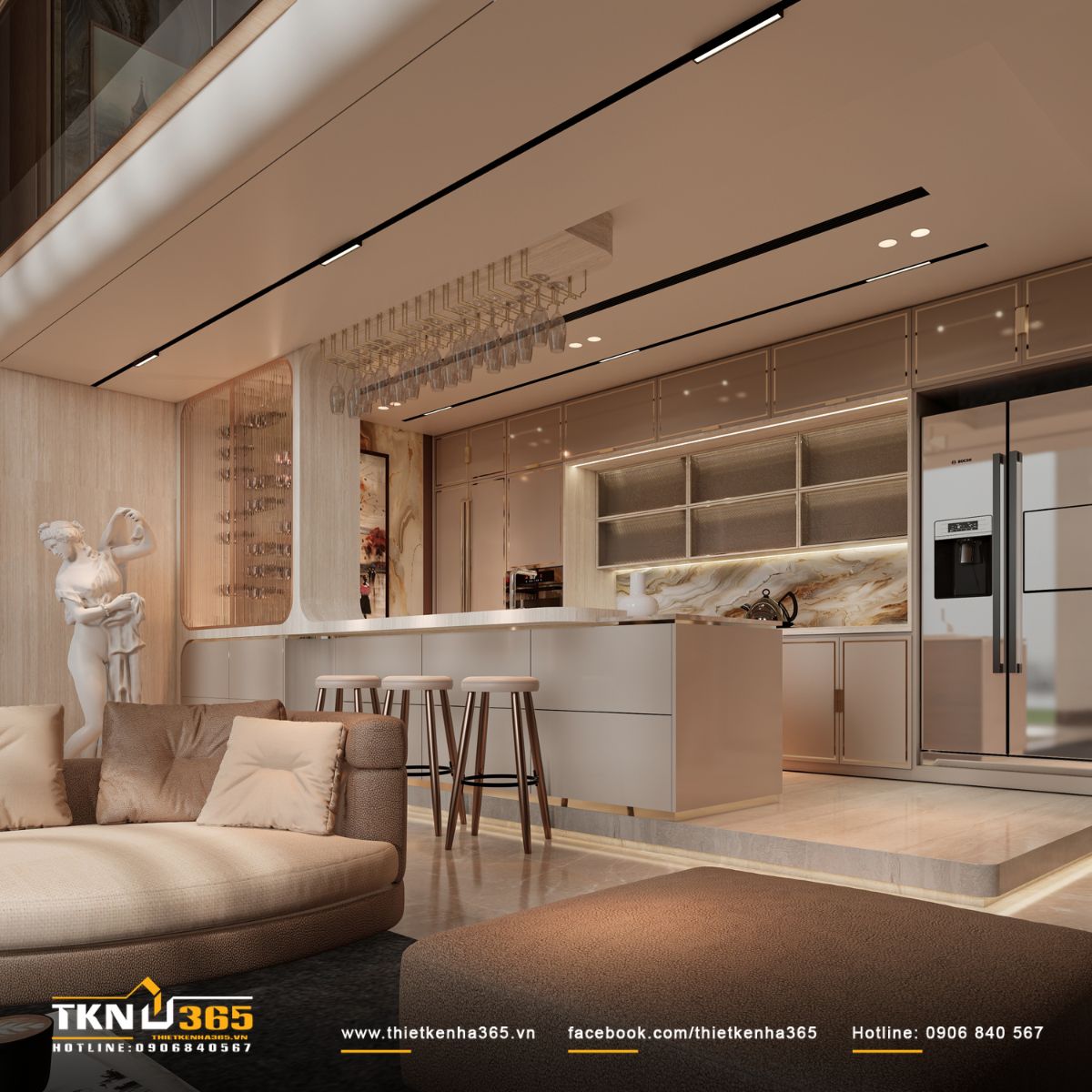 Biệt thự 3 tầng tân cổ điển D's Villa và hành trình tìm kiếm sự cân bằng 19 phòng ăn biệt thự 3 tầng