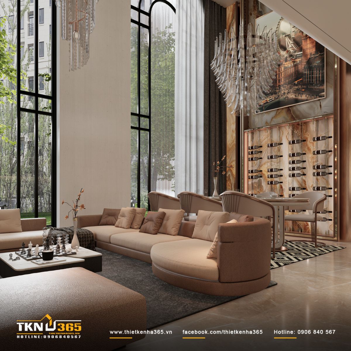 Biệt thự 3 tầng tân cổ điển D's Villa và hành trình tìm kiếm sự cân bằng 8 phòng khách biệt thự 3 tầng