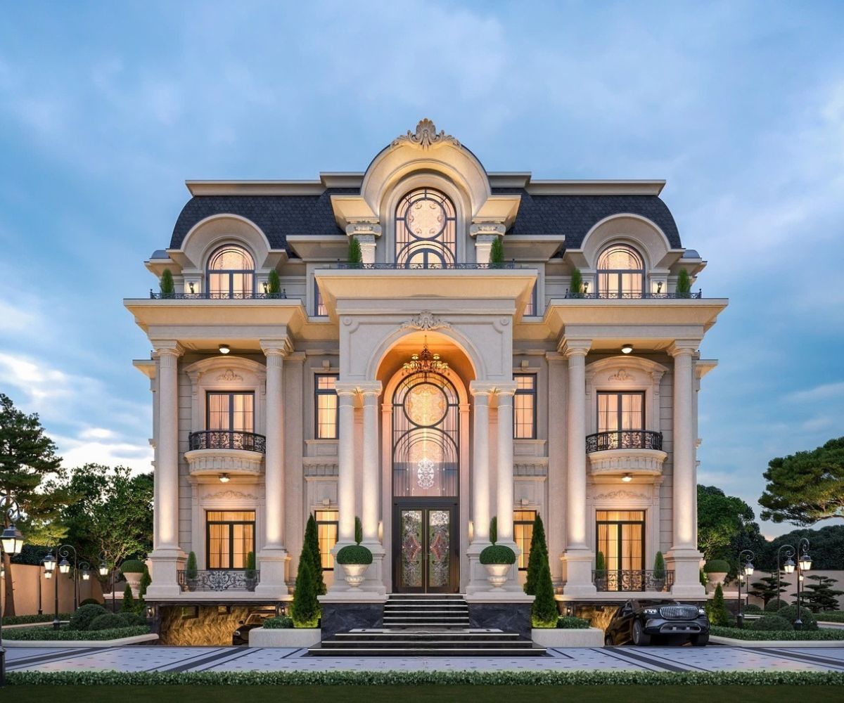 Trong thiết kế biệt thự tân cổ điển, những chi tiết trang trí cầu kỳ đã được lược bỏ bớt (Ảnh: Sưu tầm)