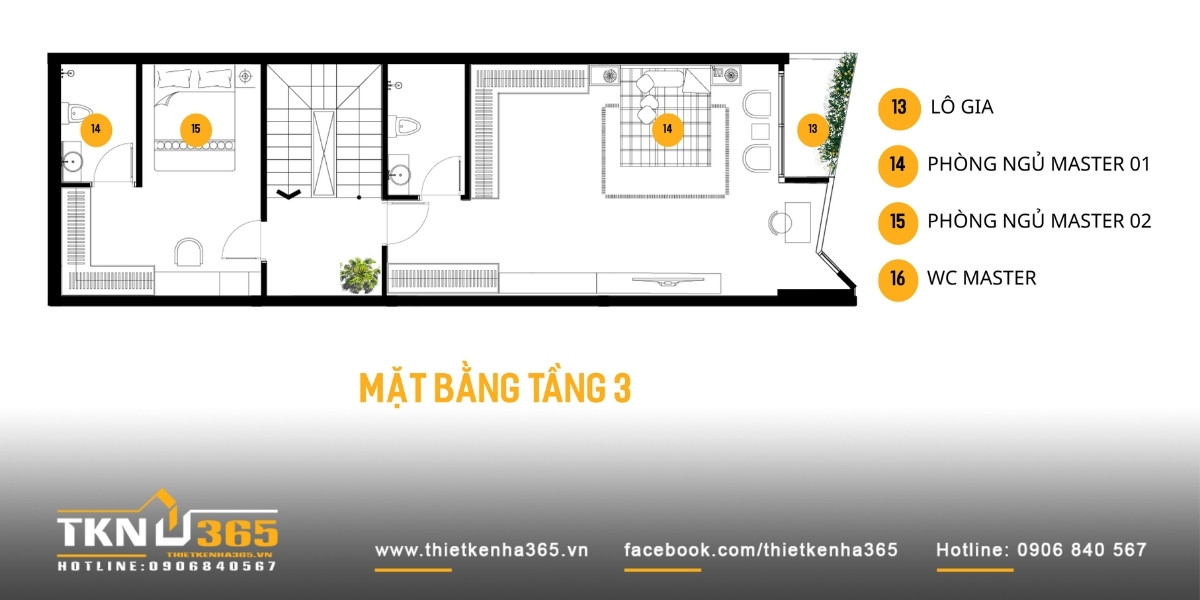 Mỗi phòng ngủ đều có khu vệ sinh riêng ngay trong phòng
