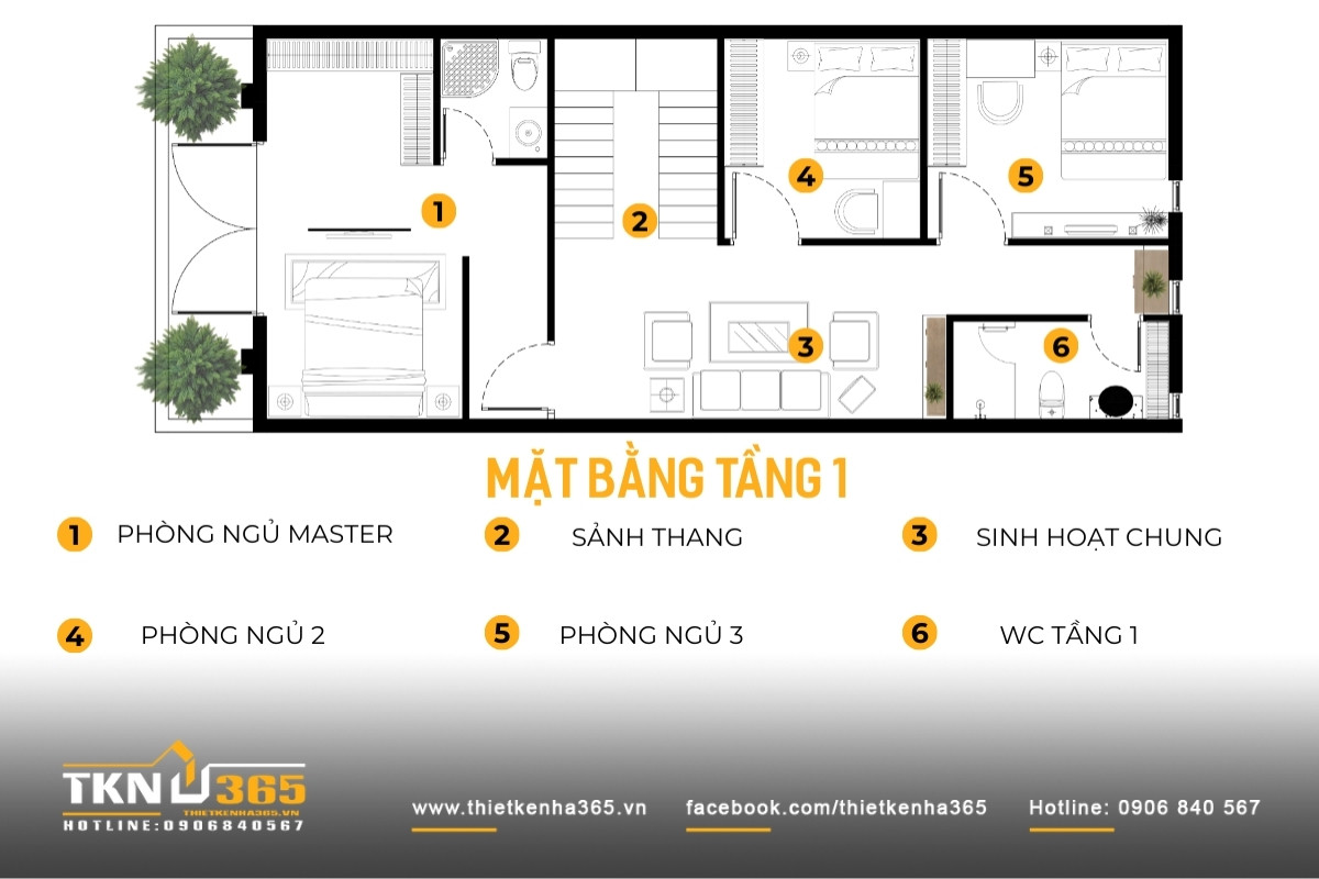 bảng vẽ công năng tầng 1