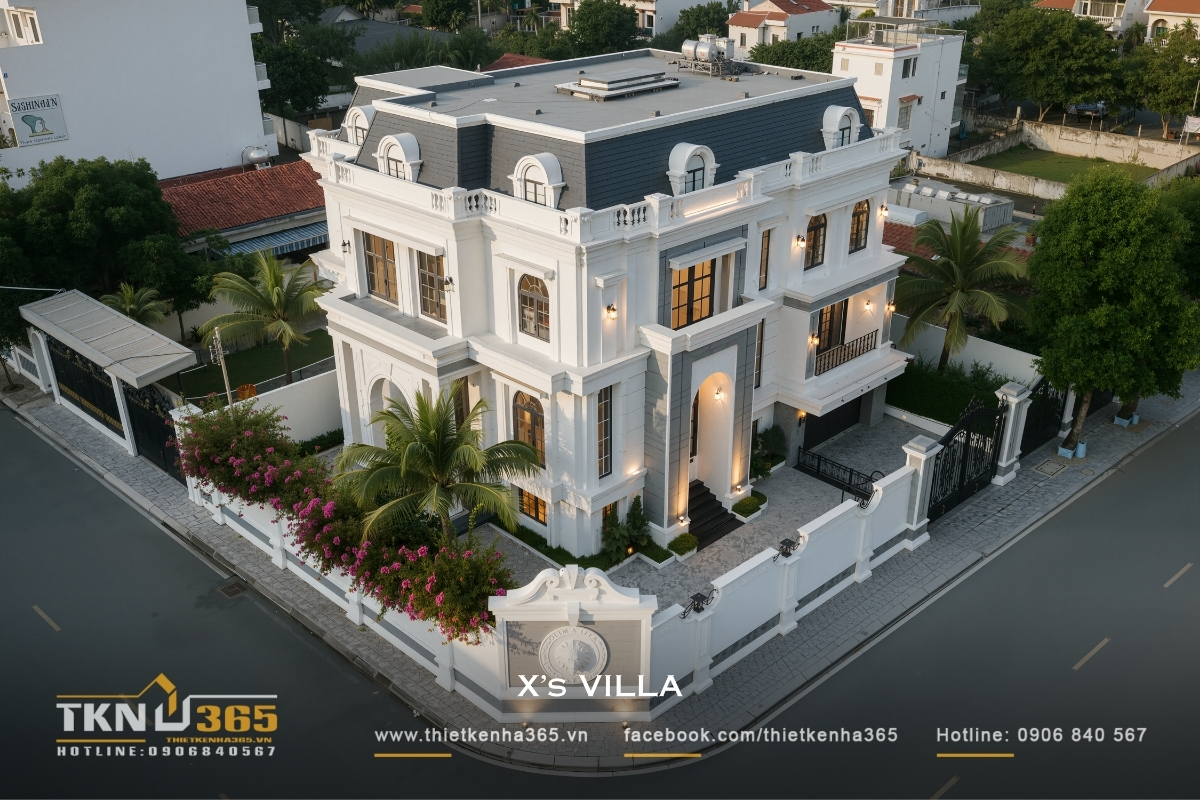 Mẫu biệt thự 3 tầng tân cổ điển