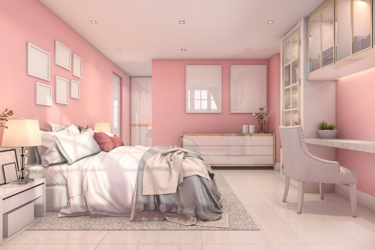 Màu hồng pastel thích hợp với vợ chồng yêu thích không gian trẻ trung và mềm mại (Ảnh: Sưu tầm)