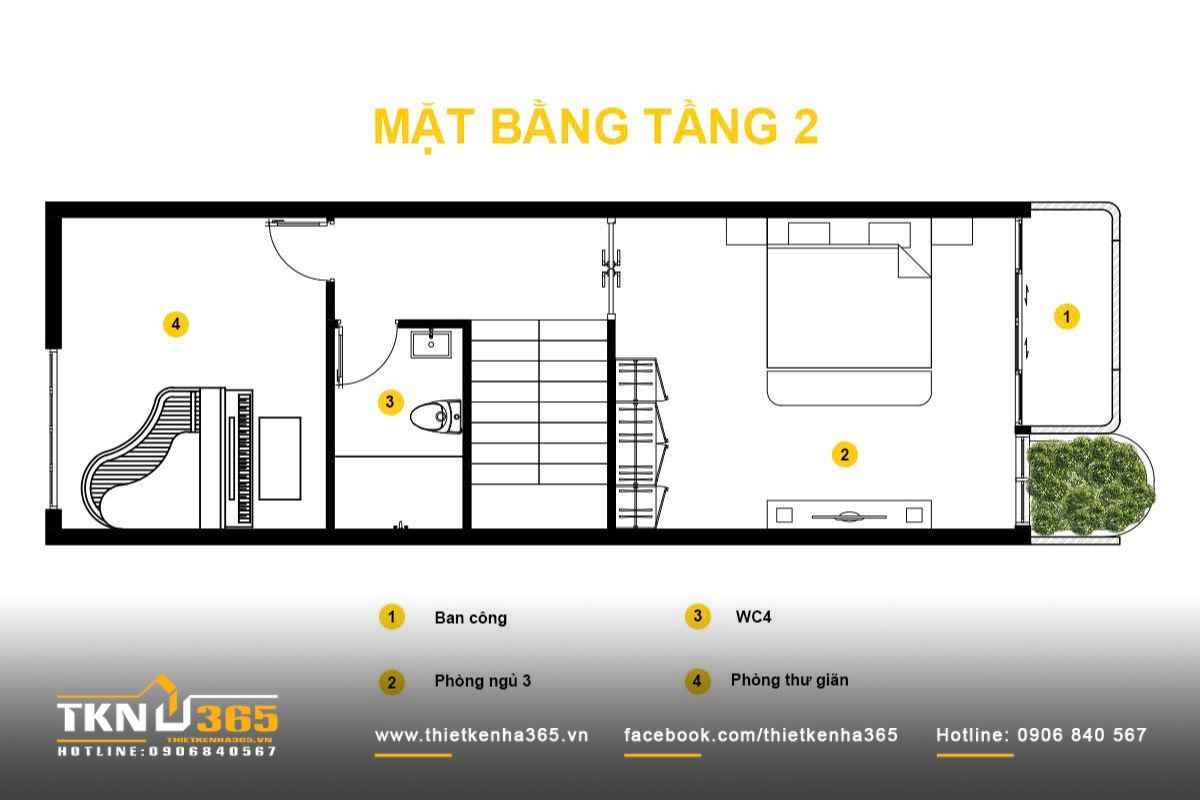 Phòng ngủ rộng thoáng mở ra ban công với những khoảng xanh mát mẻ
