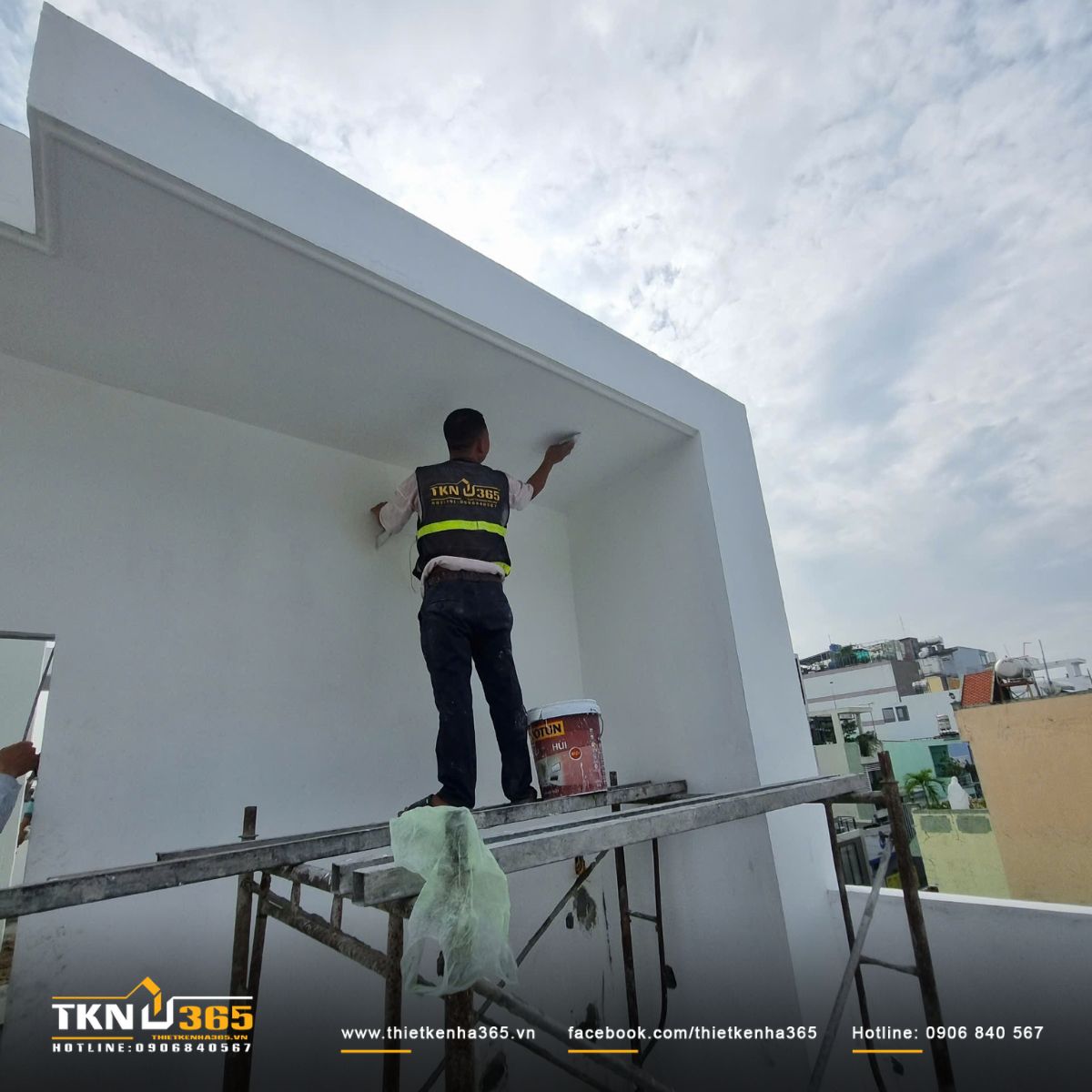 Hình ảnh ốp gạch và sơn tường trong - ngoài