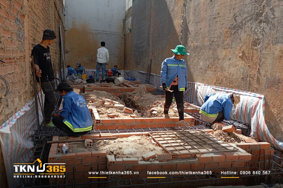 Hình ảnh thi công móng và bể phốt