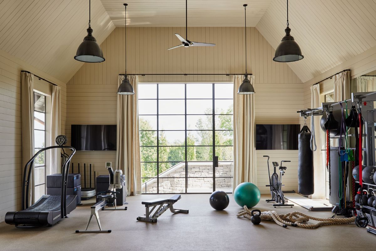Thiết kế phòng gym biệt thự đảm bảo tính tiện nghi và mang đến không gian tập luyện thoải mái ngay tại nhà (Ảnh: Sưu tầm)