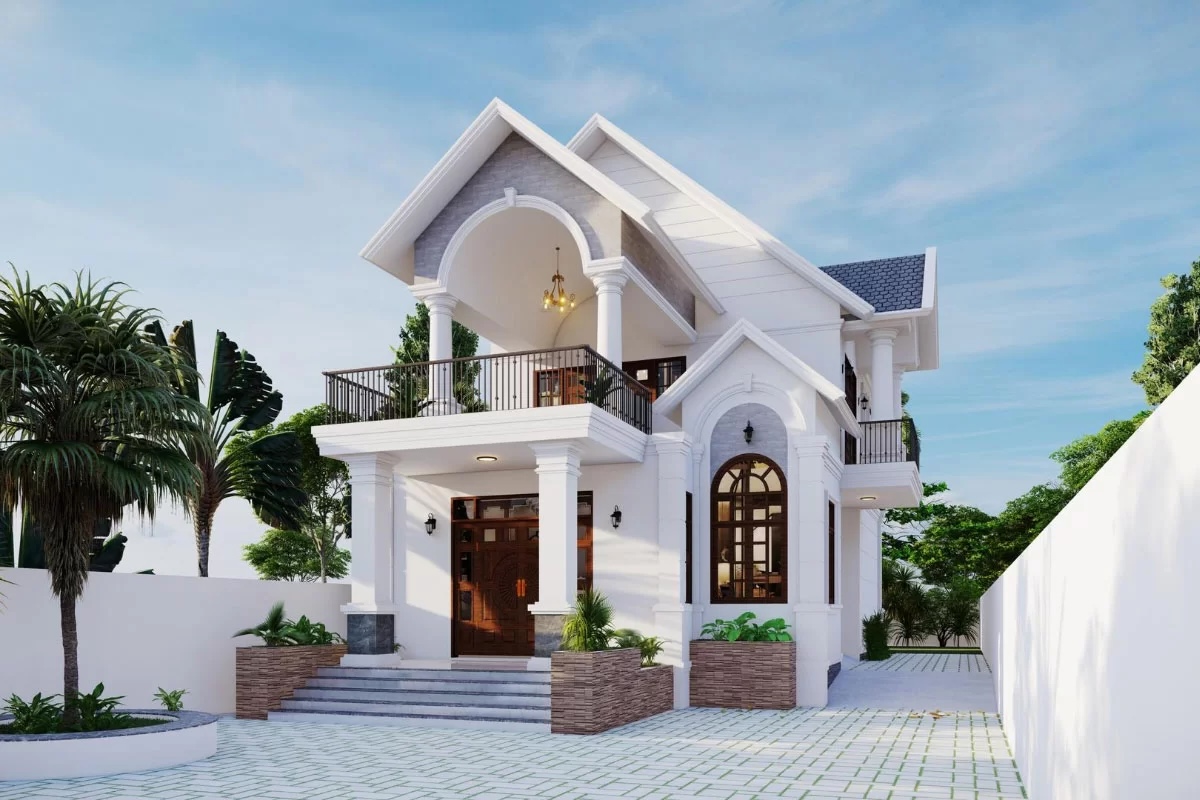 Chi phí thi công biệt thự 2 tầng mái Thái cao hơn biệt thự mái Nhật có cùng diện tích (Ảnh: Sưu tầm)