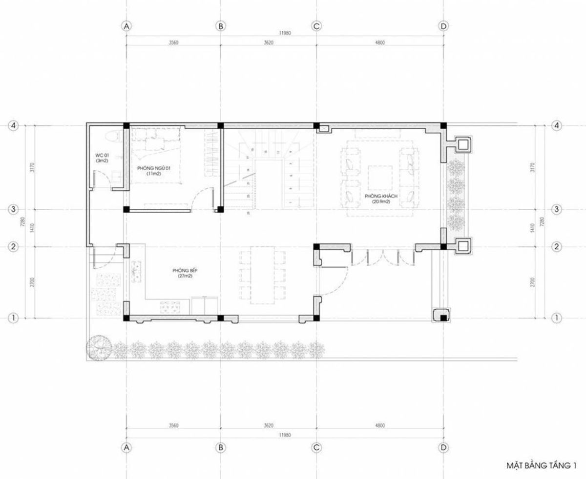 15+ Mẫu Biệt Thự Mini 2 Tầng 80m2 Đẹp Đẳng Cấp, Có Bản Vẽ & Dự Toán Chi Phí 2026 8 Bản vẽ biệt thự mini 2 tầng 80m2 dành cho gia đình trẻ ưu tiên thiết kế không gian mở ở tầng trệt (Ảnh: Sưu tầm)