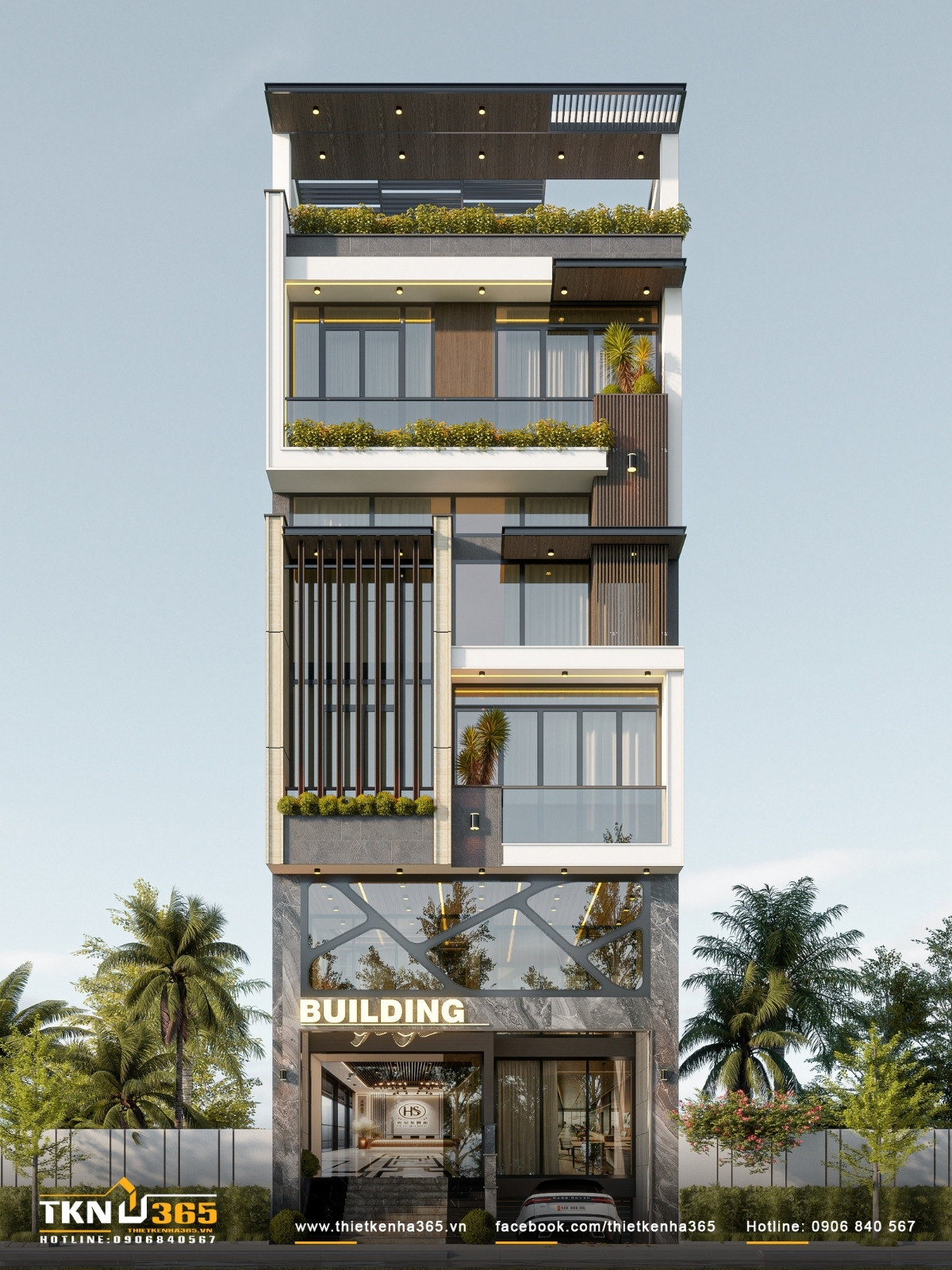 Nhà phố 6 tầng 1 hầm anh Giang - Tân Bình 10 mặt tiền thiết kế nhà 6 tầng 1 hầm ở tân bình