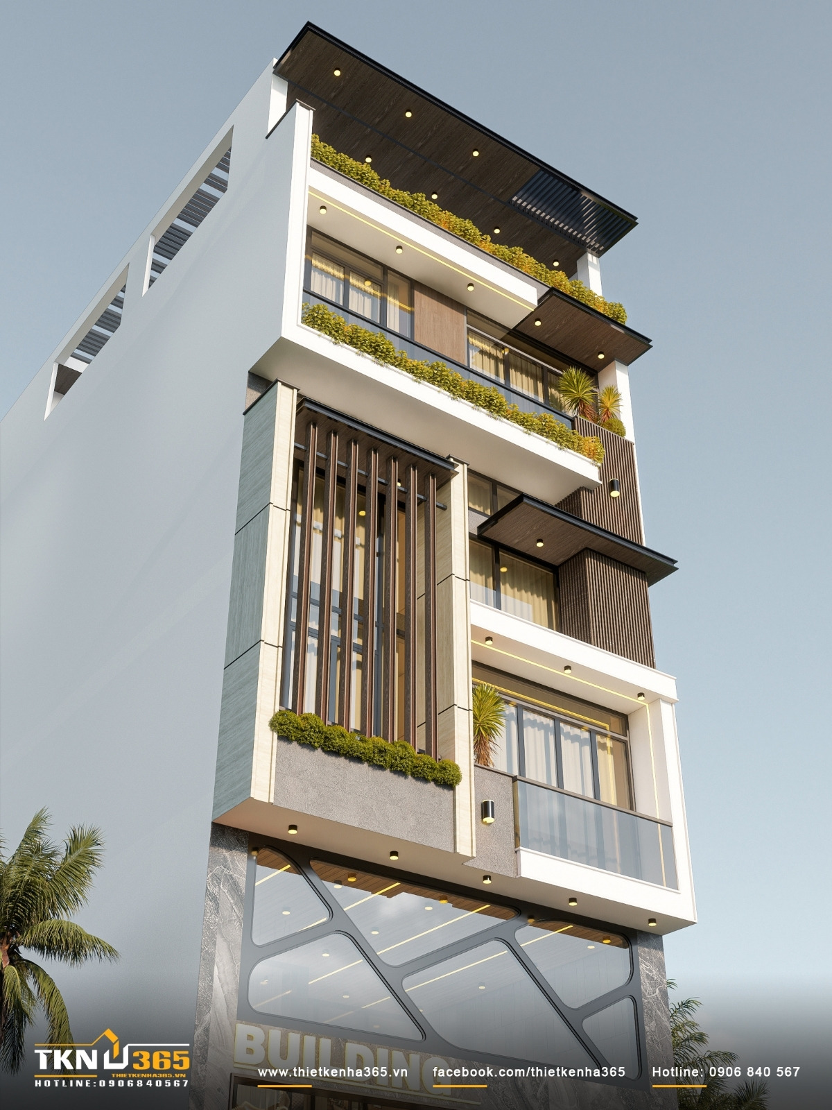 Nhà phố 6 tầng 1 hầm anh Giang - Tân Bình 13 mặt tiền thiết kế nhà 6 tầng 1 hầm ở tân bình