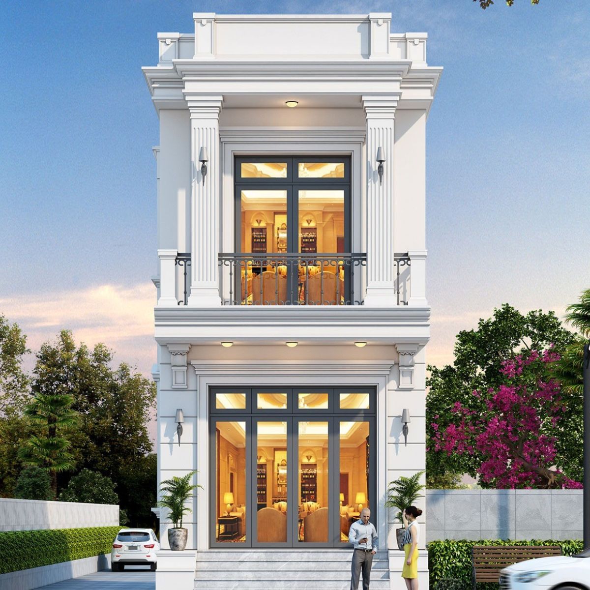 Giếng trời cho nhà phố 4x16 thường bố trí ở trung tâm, đảm bảo các khu vực chức năng đều nhận được ánh sáng và gió tự nhiên (Ảnh: Sưu tầm)