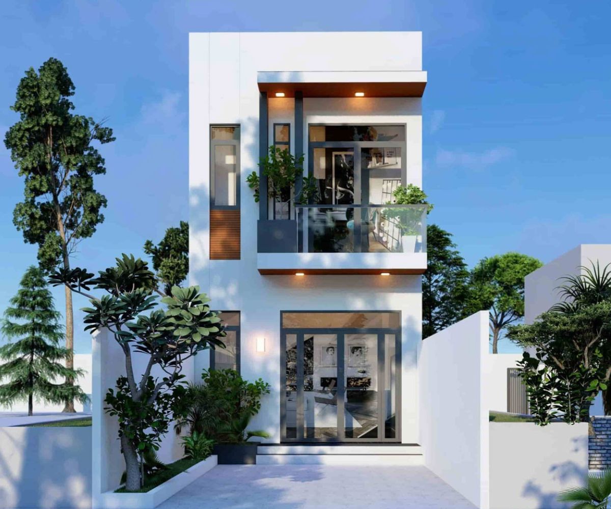 Mẫu nhà 1 trệt 1 lầu 4x16 đơn giản giúp gia chủ tối ưu chi phí xây dựng, thời gian thi công nhà phố 4x16 ngắn (Ảnh: Sưu tầm)