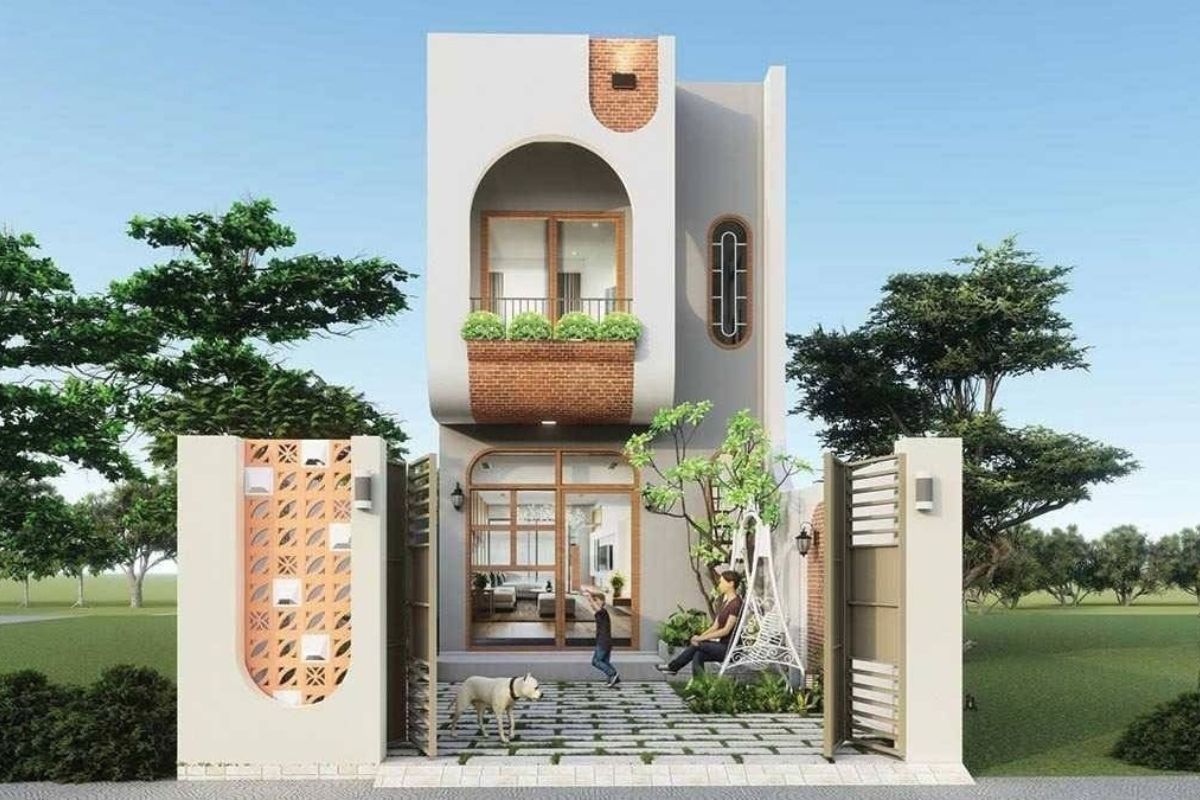Nhà 1 trệt 1 lầu 4x16 có khoảng sân trước rộng thoáng, đáp ứng mật độ xây dựng nhà phố theo quy định (Ảnh: Sưu tầm)