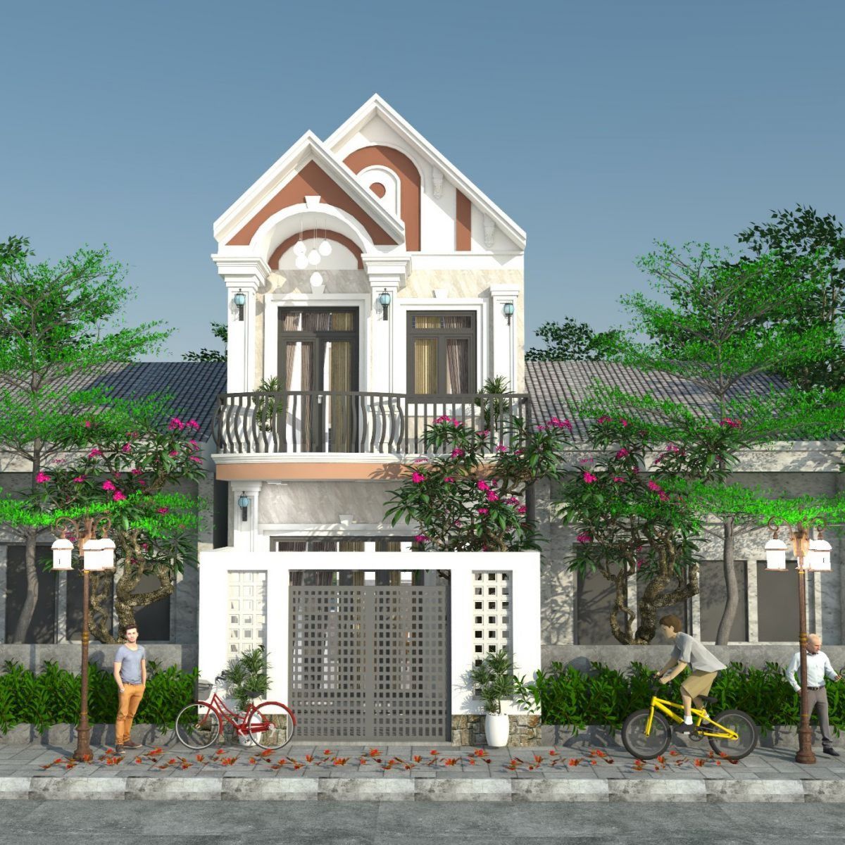 Mẫu nhà 1 trệt 1 lầu 5x16 mái Nhật và mái Thái có chi phí xây dựng cao hơn nhà phố mái bằng (Ảnh: Sưu tầm)
