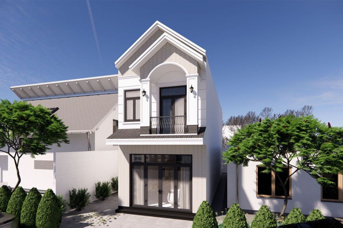 Nhà 1 trệt 1 lầu 5x16 tân cổ điển mái Thái vững chãi, cân bằng giữa công năng và tính thẩm mỹ (Ảnh: Sưu tầm)