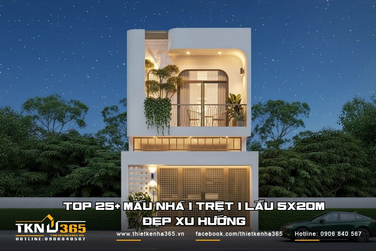 mẫu nhà 1 trệt 1 lầu 5x20m