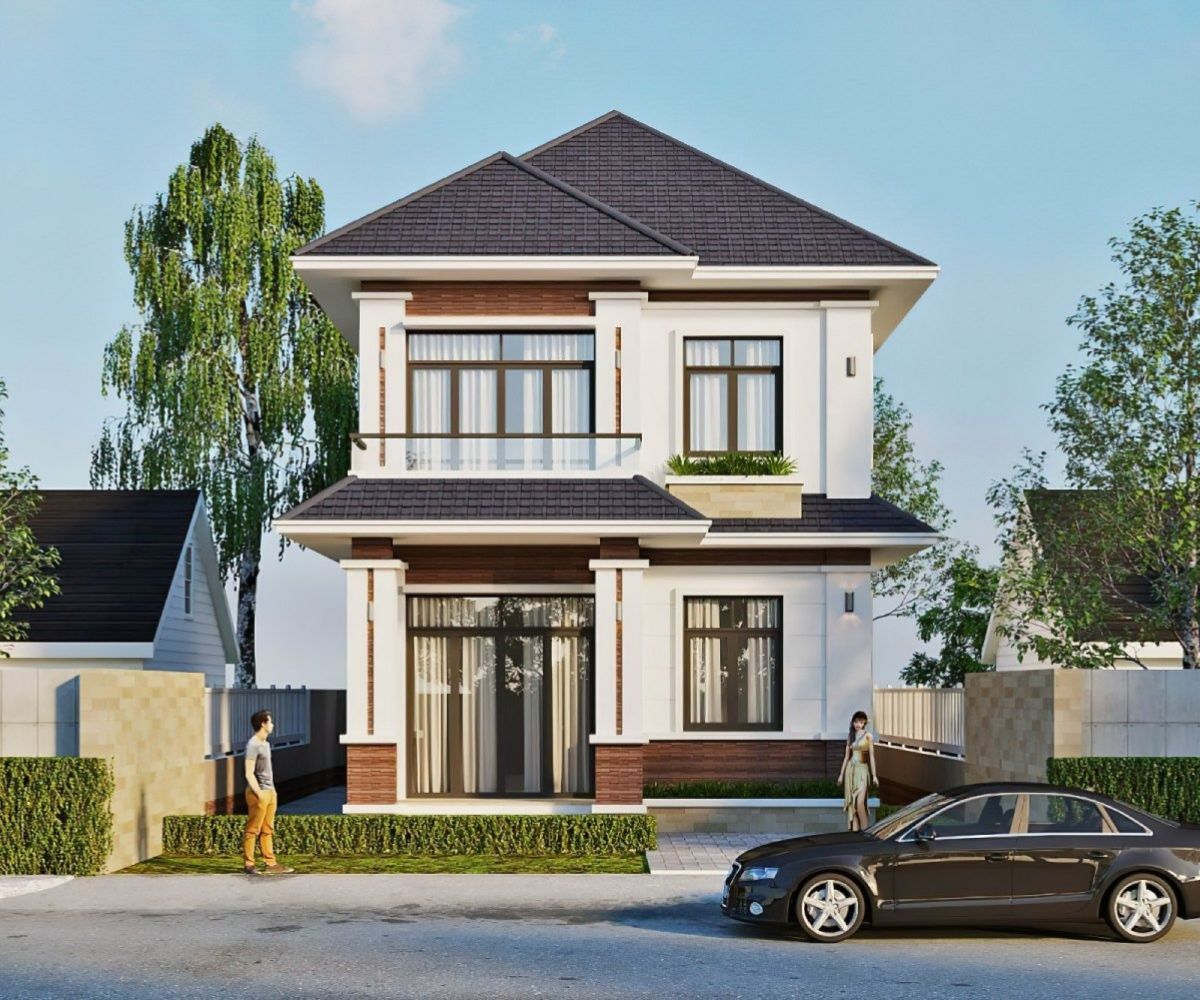 Nhà 1 trệt 1 lầu mái Nhật thích hợp xây dựng trên những lô đất có chiều ngang rộng 5m trở lên (Ảnh: Sưu tầm)