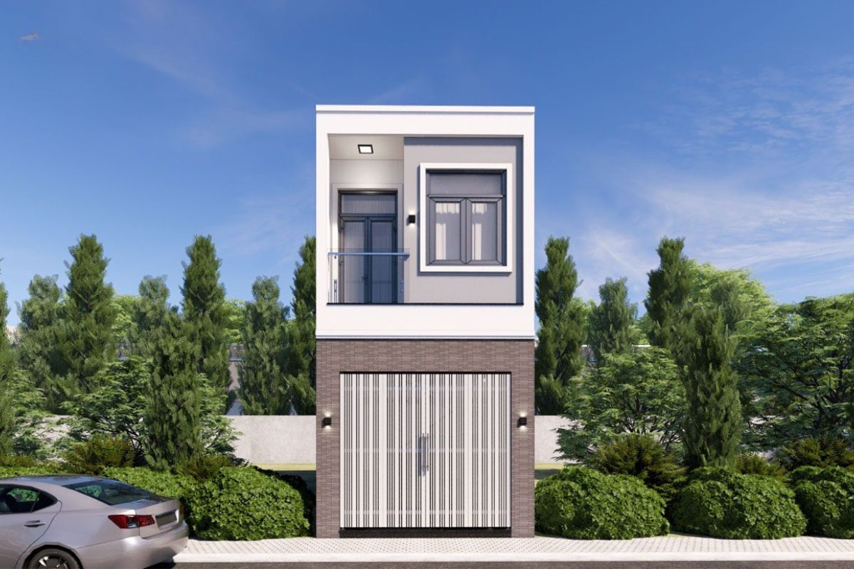 Nhà 1 trệt 1 lầu 5x20 đẹp 2026 - 35+ mẫu kèm mặt bằng & chi phí thực tế 17 Nhà 1 trệt 1 lầu 5x20 mái Thái, mái Nhật có chi phí xây dựng cao hơn nhà phố mái bằng hiện đại (Ảnh: Sưu tầm)