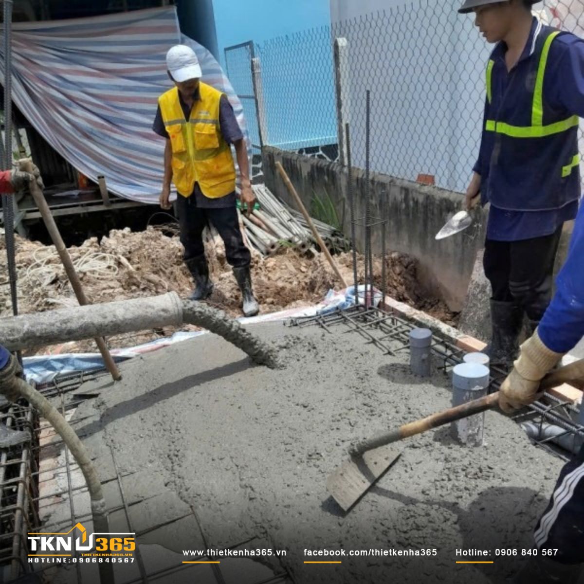 Hình ảnh đổ sàn bê tông tầng trệt