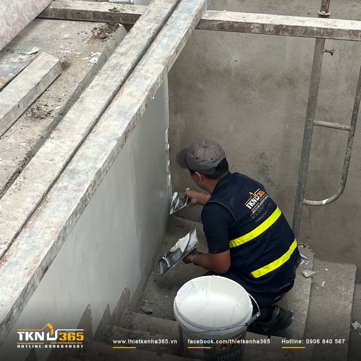 Hình ảnh sơn tường bên trong và bên ngoài nhà phố 1 trệt 2 lầu 1 sân thượng M’S House