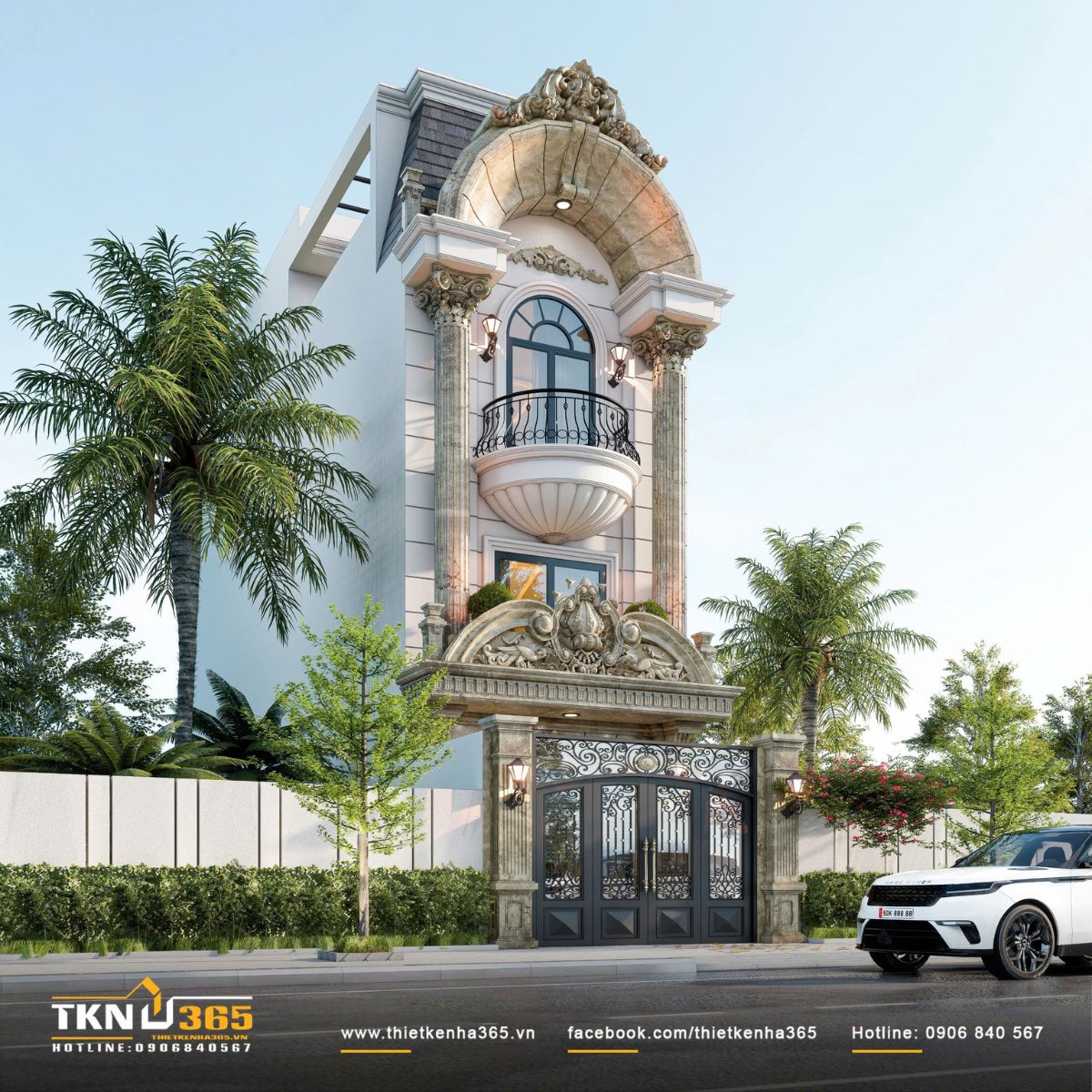 Chi tiết phào chỉ và phù điêu được tiết chế vừa đủ, giữ trọn tinh thần cổ điển chọn lọc trong bối cảnh hiện đại