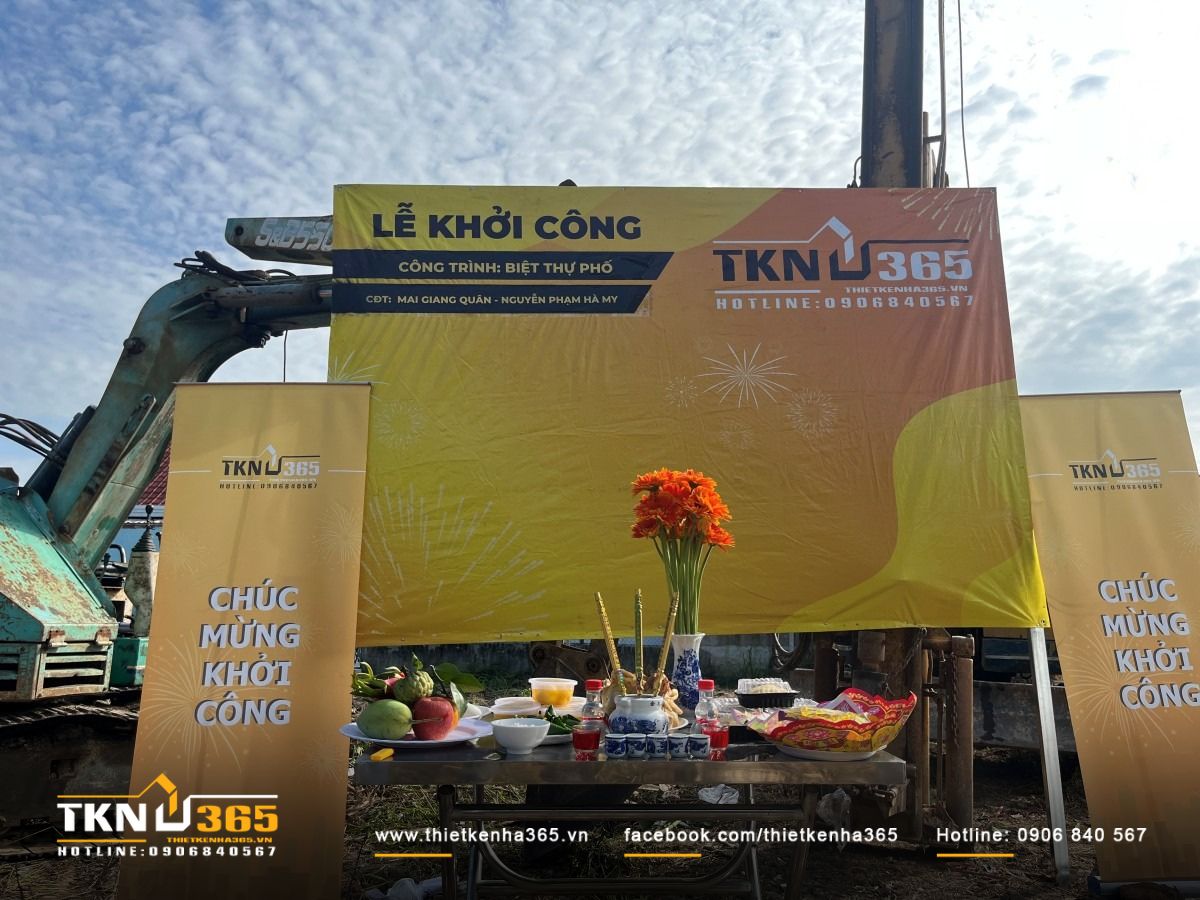 Lễ khởi công công trình nhà phố 1 trệt 2 lầu 1 sân thượng ở Hóc Môn