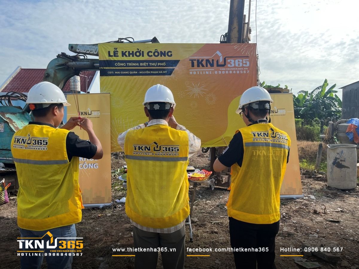 Lễ khởi công công trình nhà phố 1 trệt 2 lầu 1 sân thượng ở Hóc Môn