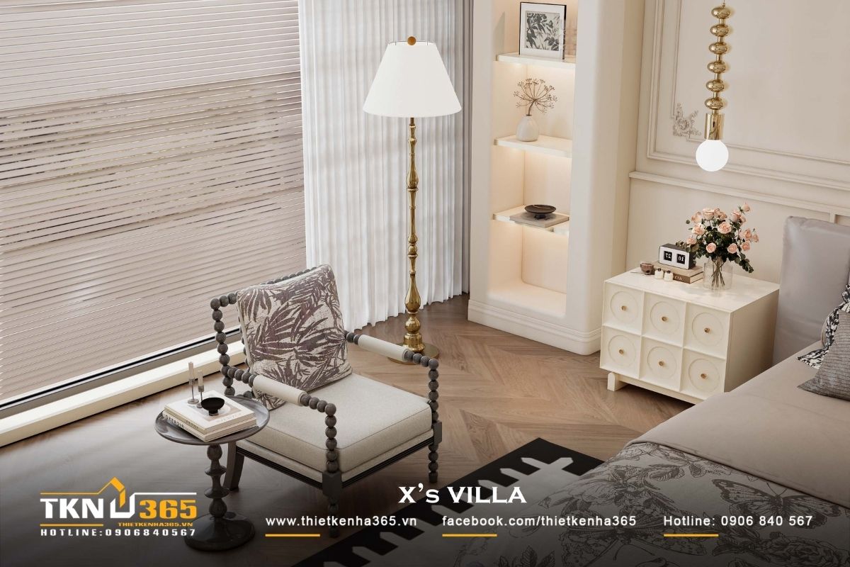 Khu vực ngồi đọc sách và nghỉ ngơi được đặt gần cửa sổ để tận dụng ánh sáng tự nhiên