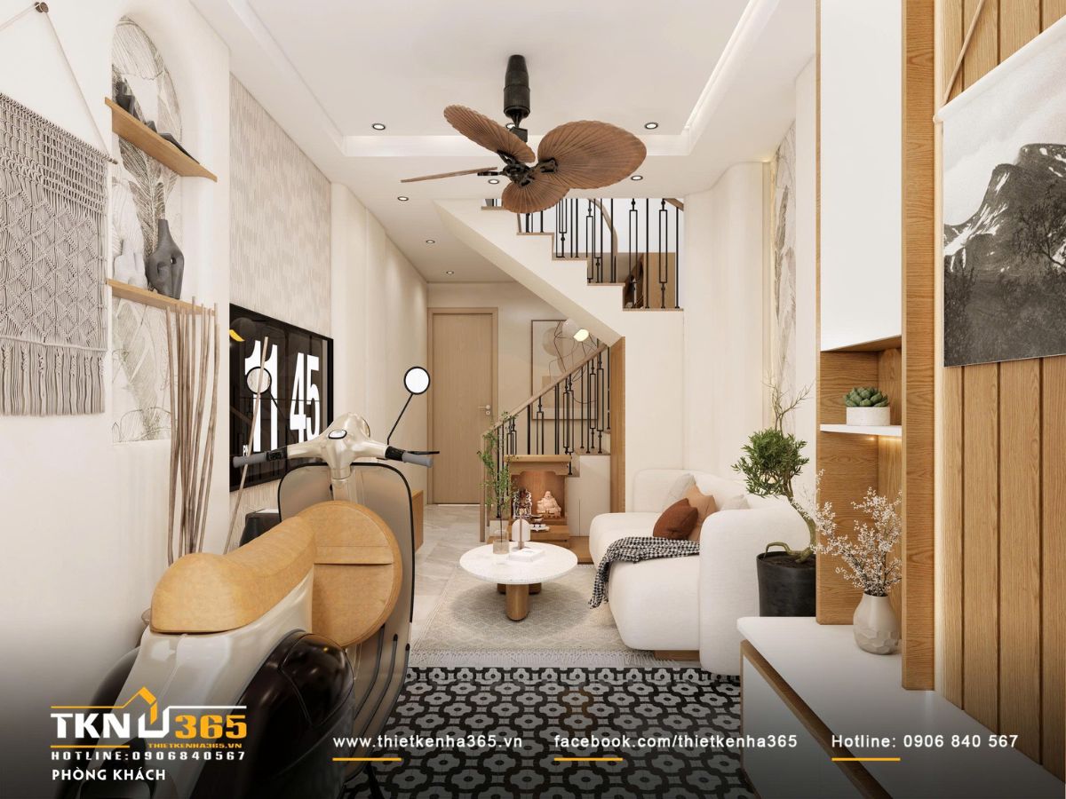 Nhà phố 3 tầng D’s House được xây dựng trên lô đất “hẹp ngang dài sâu” điển hình của nhà ở đô thị
