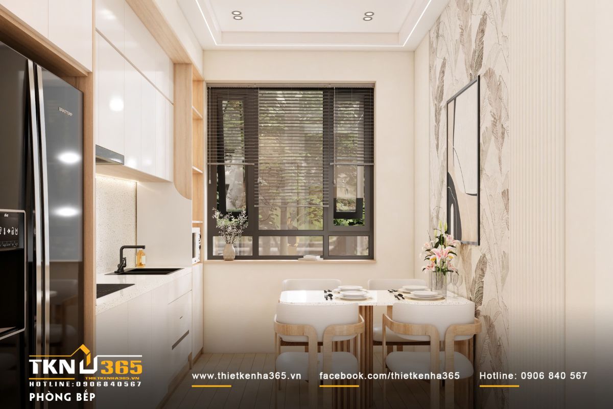 Thiết kế nội thất nhà phố 3 tầng D’s House ưu tiên các hệ tủ âm bố trí sát tường để tối ưu không gian