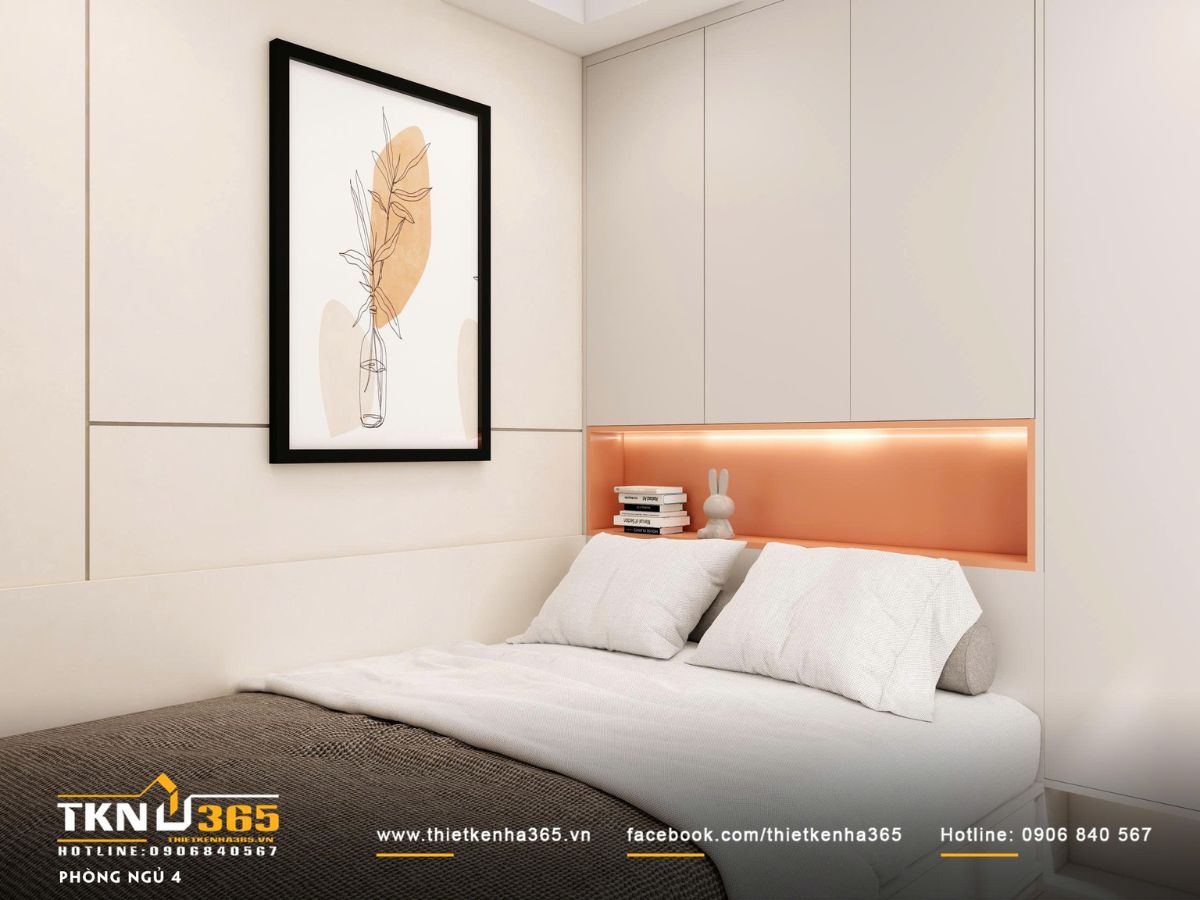 Ánh sáng gián tiếp đầu giường tạo cảm giác ấm áp, giúp không gian nghỉ ngơi trở nên dễ chịu hơn