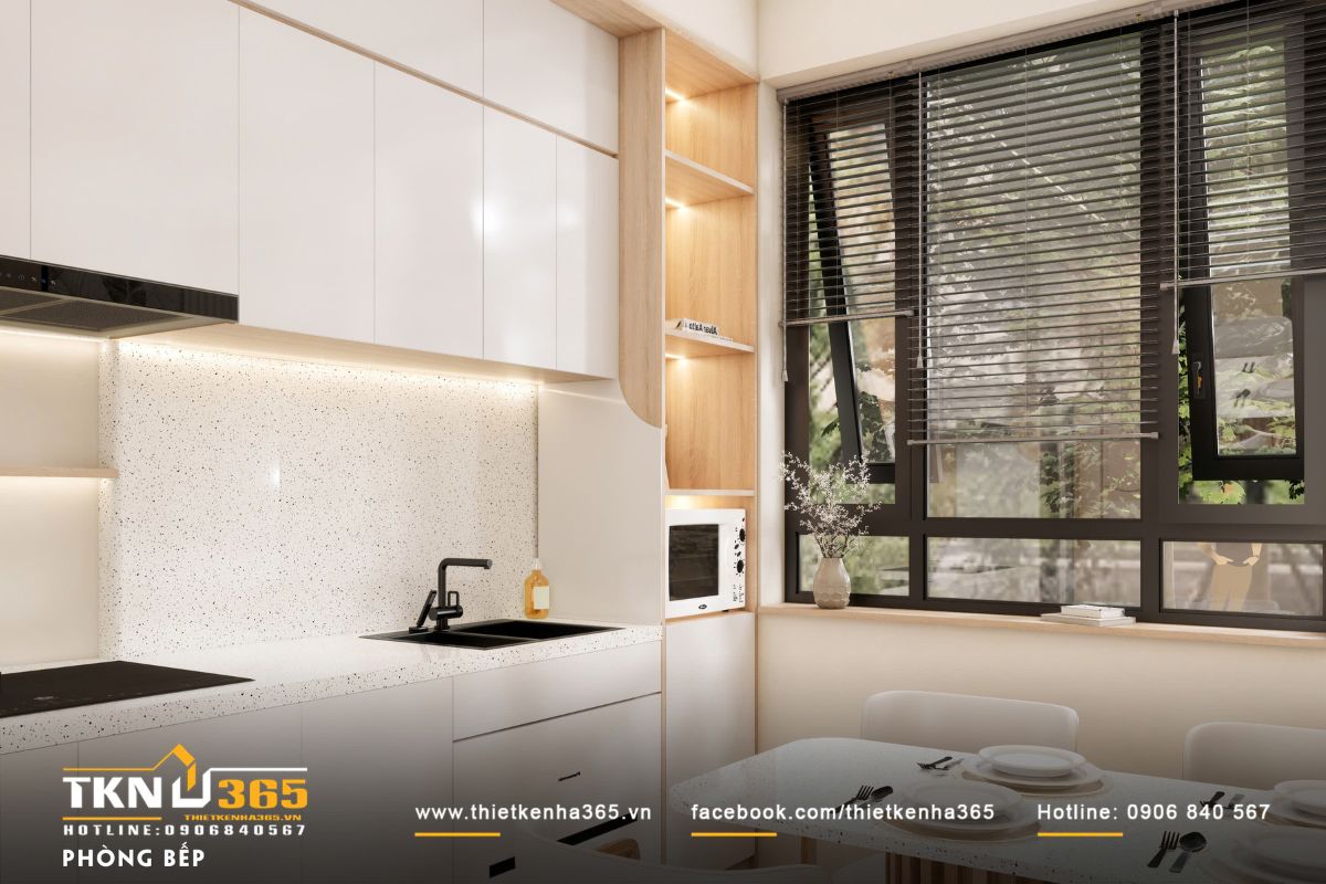 Gam màu trung tính đóng vai trò chủ đạo trong nhà phố 3 tầng D’s House