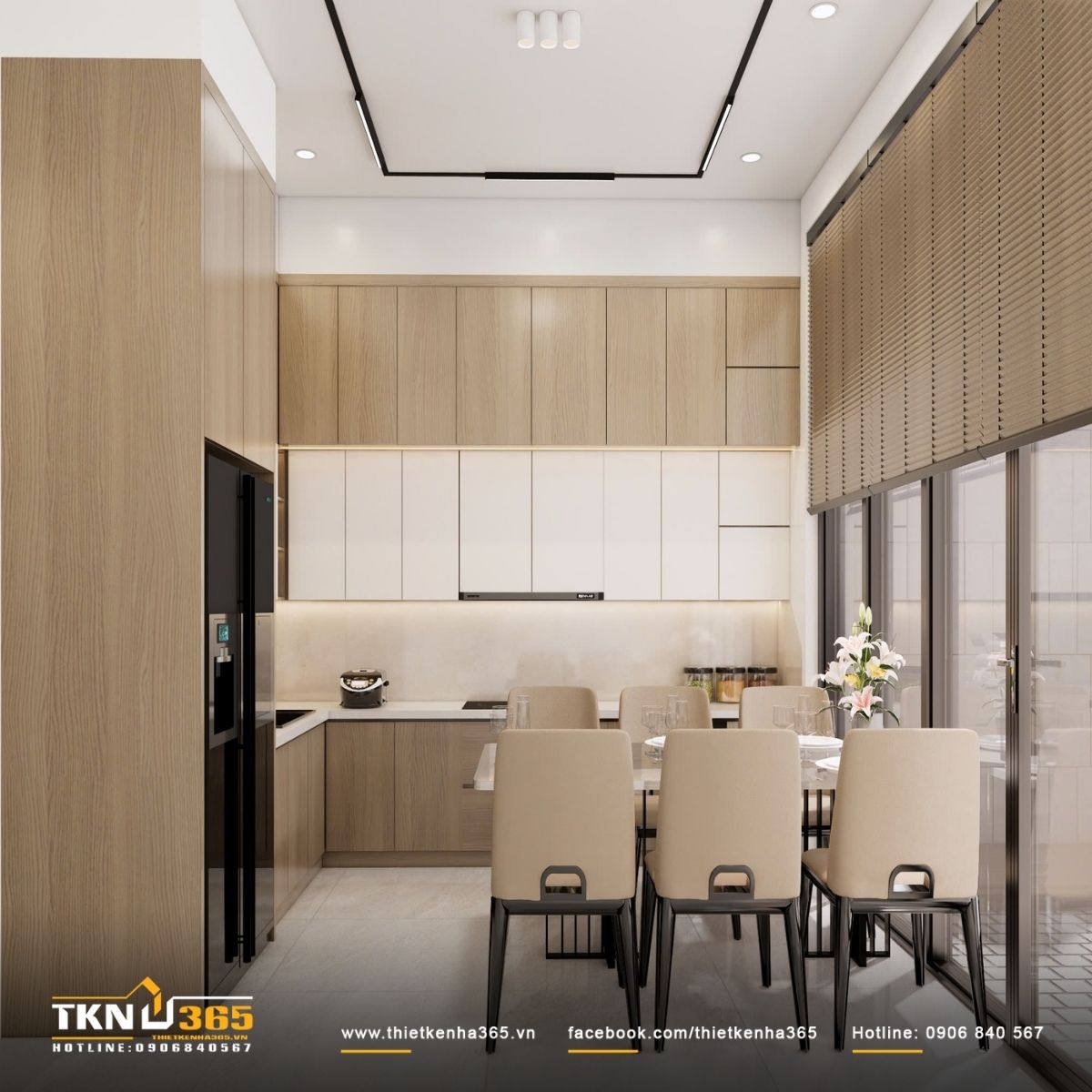 nội thất nhà có mặt tiền ngang 4m được bố trí theo phong cách hiện đại