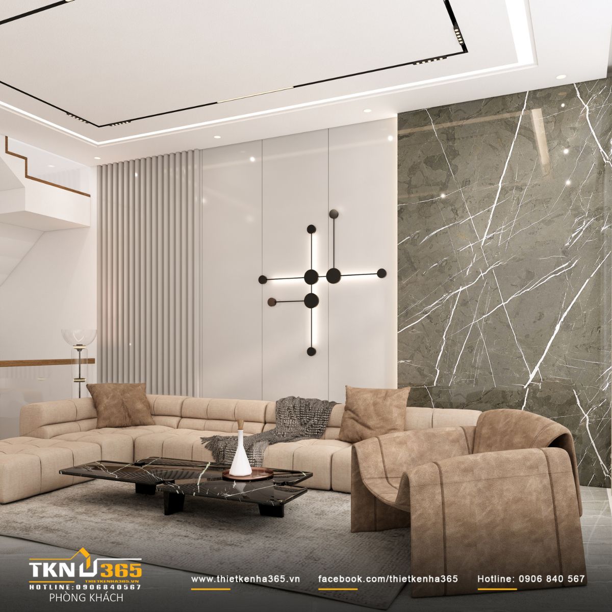 Thiết kế nội thất nhà phố 4 tầng “nhường chỗ” cho ánh sáng, vật liệu và cảm xúc cùng lên tiếng 12 Phòng khách tầng 2 giữ bố cục gọn gàng, tạo khoảng sinh hoạt chung yên tĩnh hơn so với tầng trệt