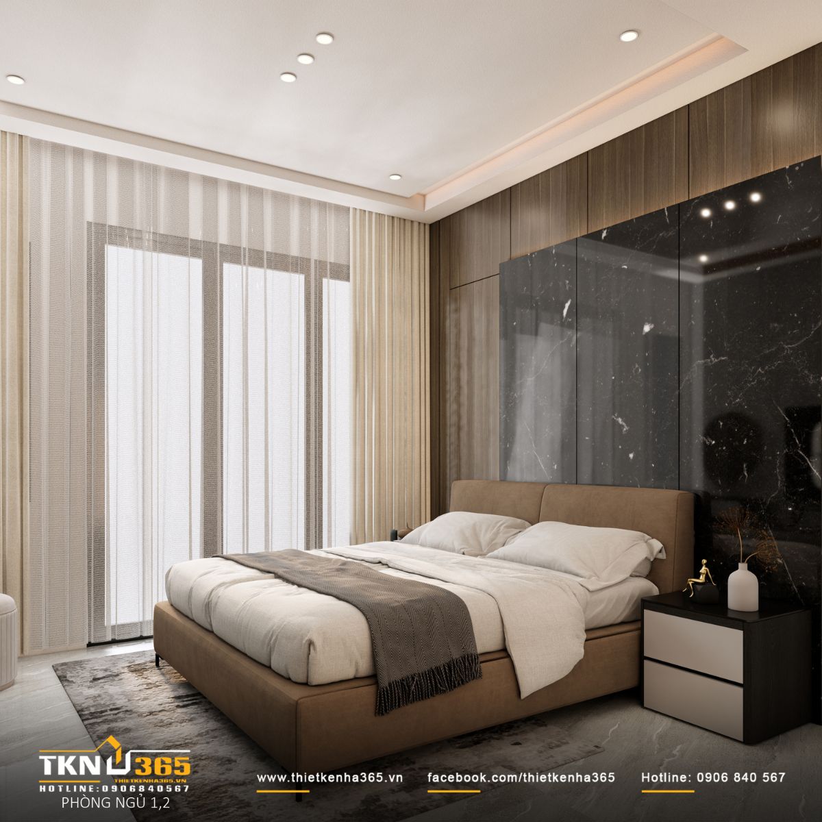 Thiết kế nội thất nhà phố 4 tầng “nhường chỗ” cho ánh sáng, vật liệu và cảm xúc cùng lên tiếng 21 Cửa sổ lớn và rèm hai lớp giúp kiểm soát ánh sáng linh hoạt
