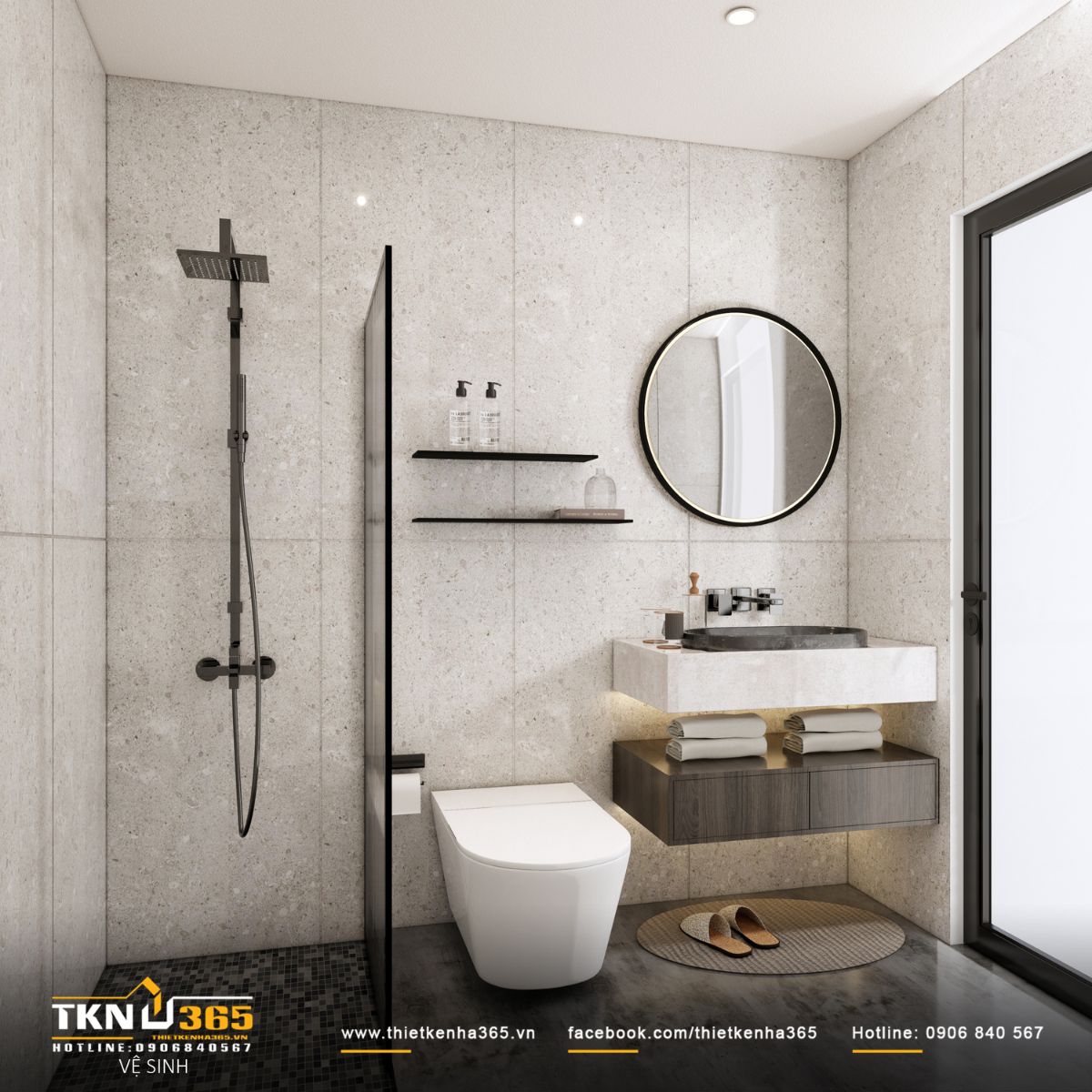 Thiết kế nội thất nhà phố 4 tầng “nhường chỗ” cho ánh sáng, vật liệu và cảm xúc cùng lên tiếng 26 Đường nét tối giản kết hợp ánh sáng đều, mang lại trải nghiệm sử dụng thoải mái