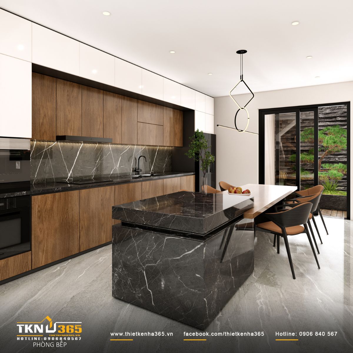 Thiết kế nội thất nhà phố 4 tầng “nhường chỗ” cho ánh sáng, vật liệu và cảm xúc cùng lên tiếng 4 Không gian bếp - ăn thiết kế liền mạch, ưu tiên sự thông thoáng và dễ vận hành