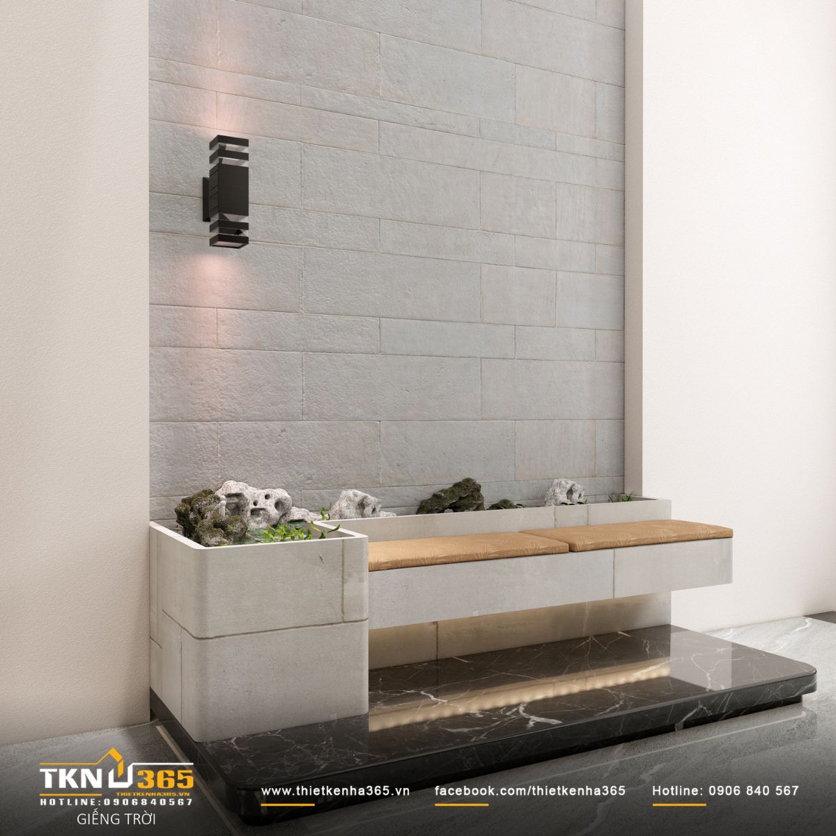Thiết kế nội thất nhà phố 4 tầng “nhường chỗ” cho ánh sáng, vật liệu và cảm xúc cùng lên tiếng 7 Giếng trời đóng vai trò khoảng đệm, đưa thiên nhiên vào sâu bên trong không gian nội thất