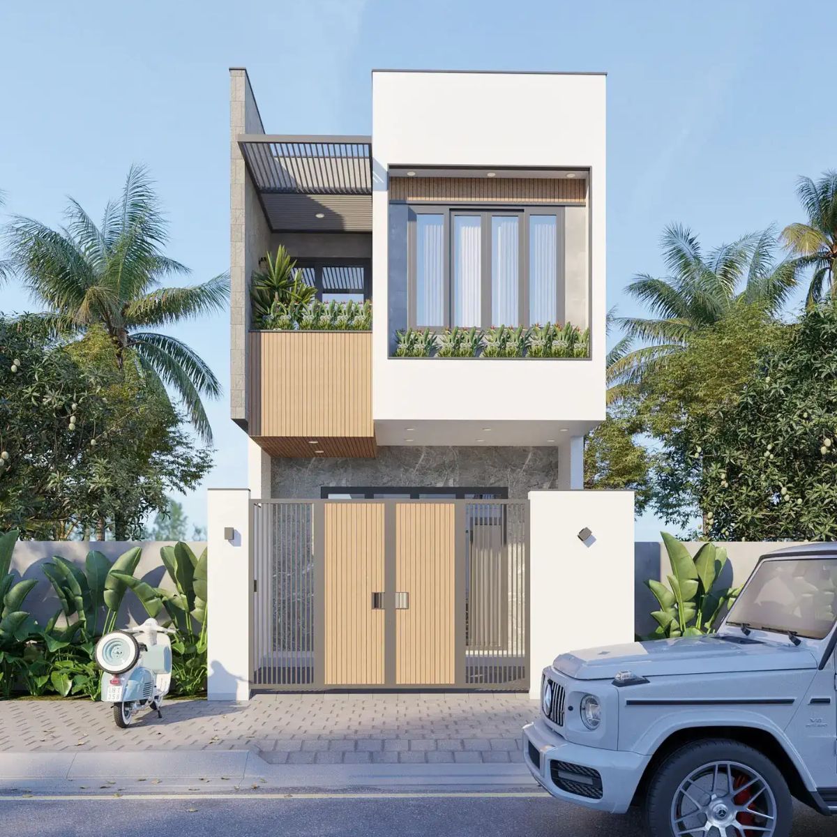 Nhà 1 trệt 1 lầu 5x15 phù hợp với kích thước đất phổ biến tại đô thị (Ảnh: Sưu tầm)