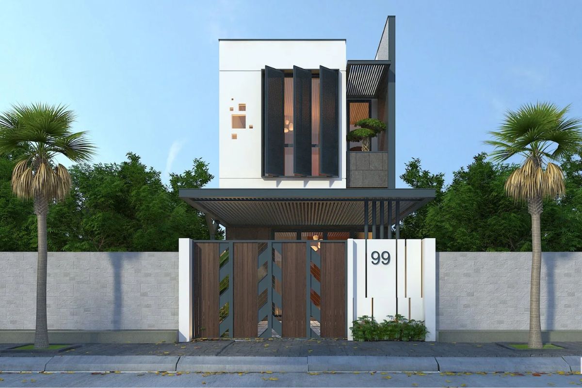 Mẫu nhà 1 trệt 1 lầu hiện đại 5x15 được nhiều gia đình lựa chọn (Ảnh: Sưu tầm)