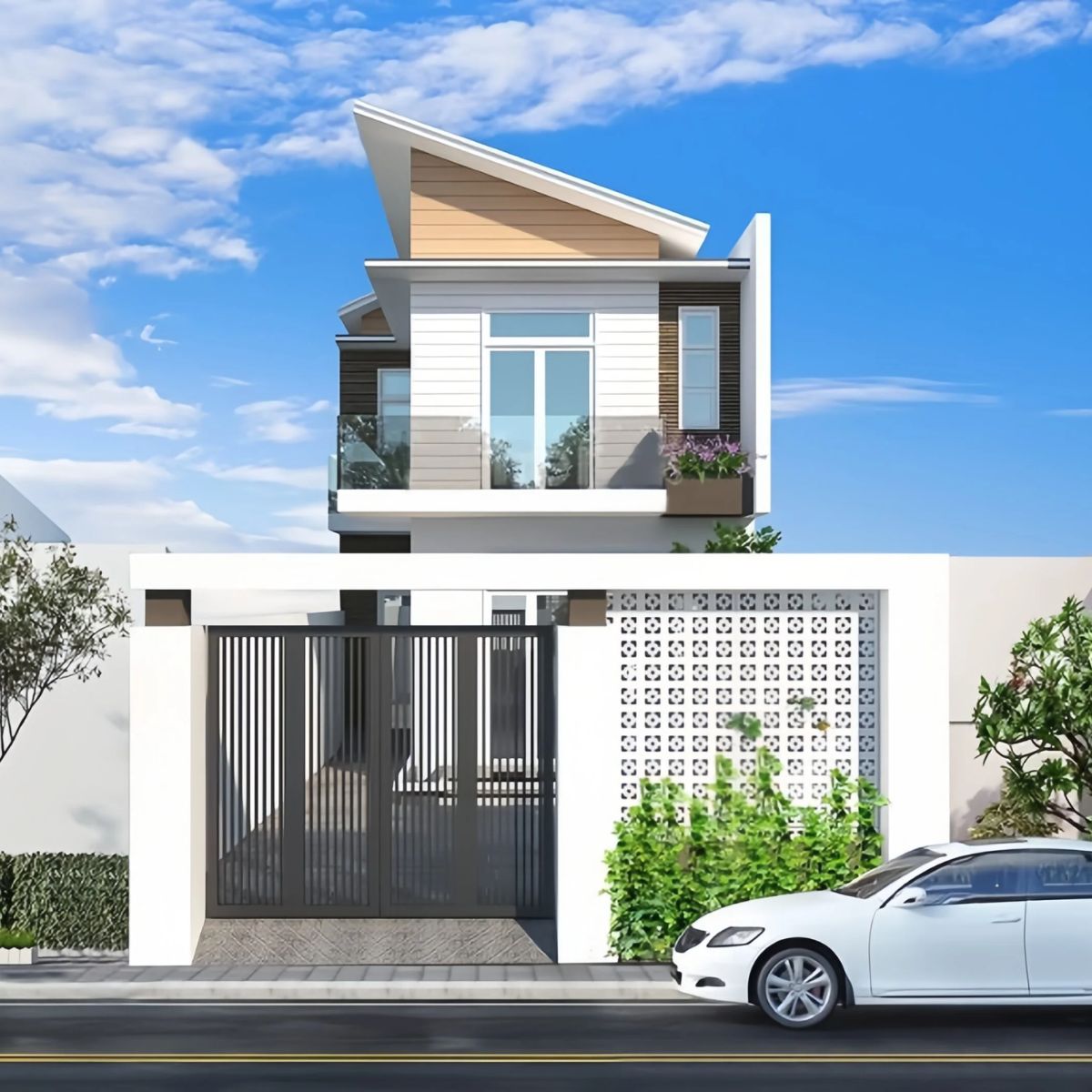 Mẫu nhà 2 tầng 5x15 phù hợp với quỹ đất ở đô thị nhưng cần bố trí công năng hợp lý để đảm bảo thông thoáng (Ảnh: Sưu tầm)