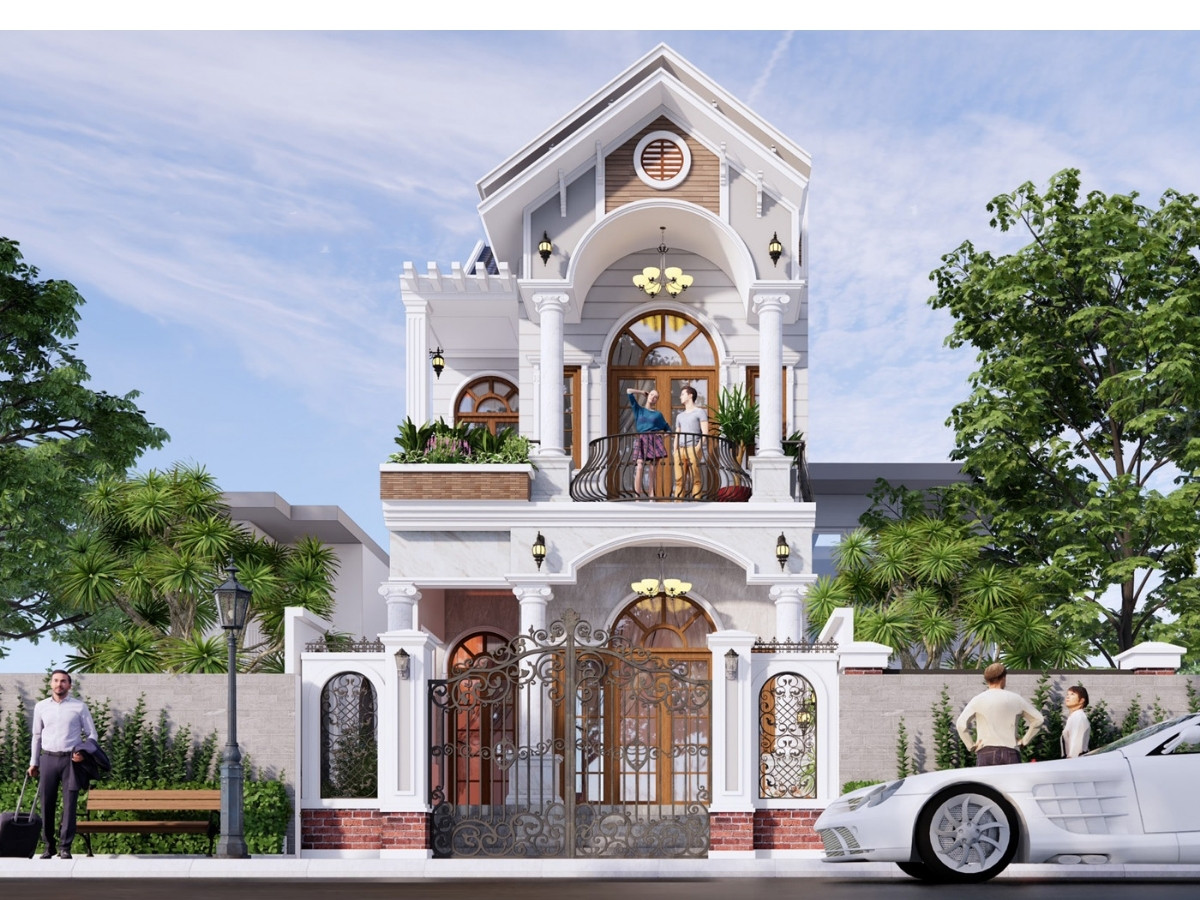 nhà 1 trệt 1 lầu mái thái diện tích 5x16m