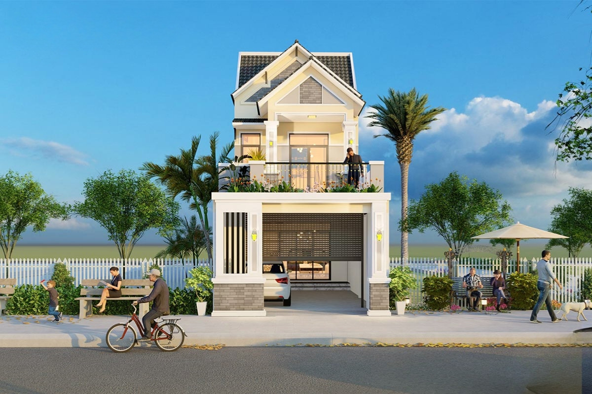 nhà 1 trệt 1 lầu 5x16m có gara ô tô