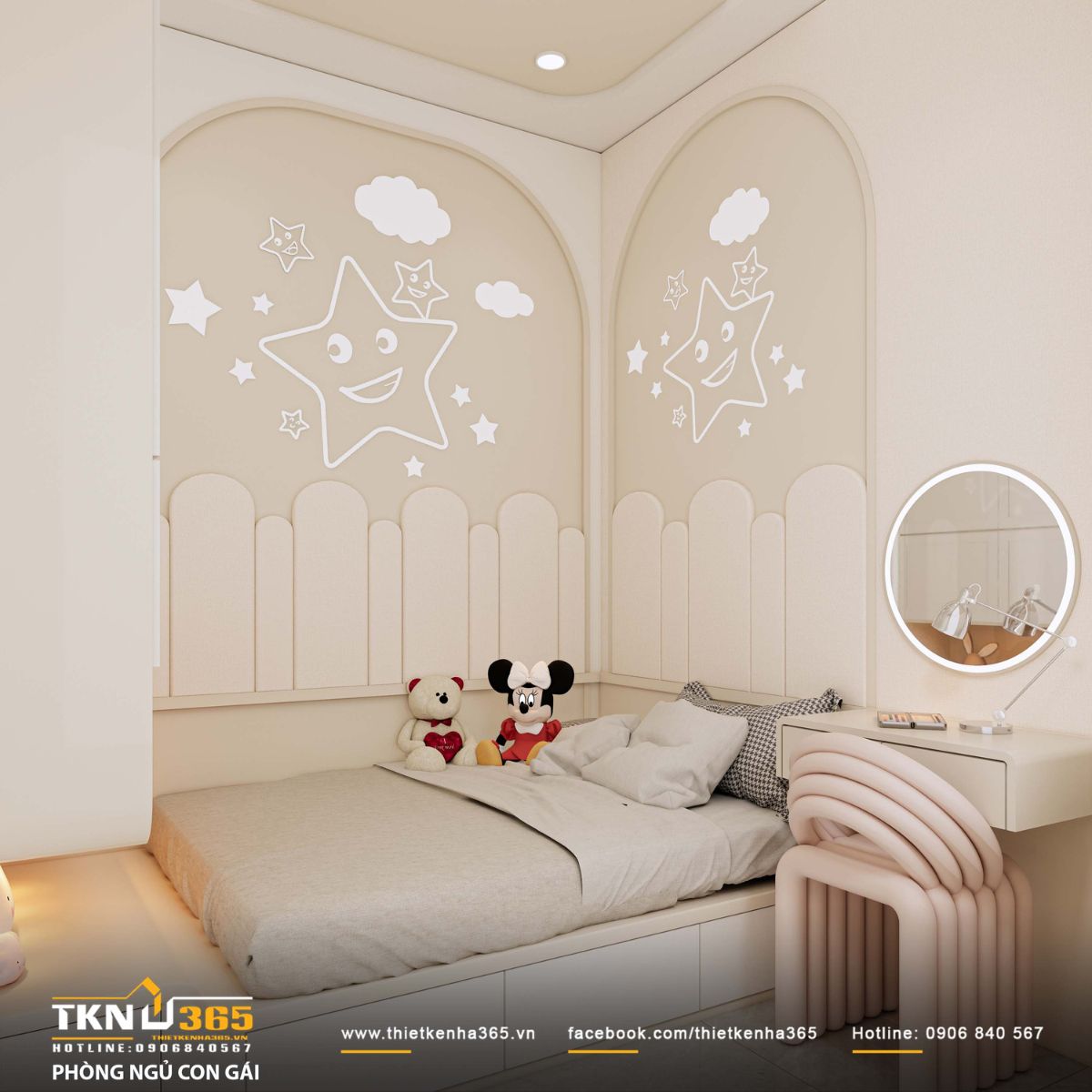 Giường bục tích hợp hộc kéo giúp tăng khả năng lưu trữ, đồng thời giữ không gian luôn gọn gàng