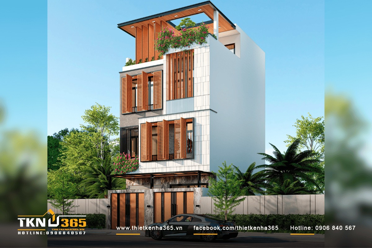 Gia chủ có thể lựa chọn nhà 1 trệt 2 lầu sân thượng trước hoặc nhà 1 trệt 2 lầu sân thượng sau tùy vào nhu cầu sử dụng của gia đình
