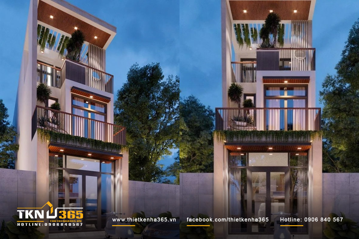 Mảng xanh giúp cải thiện vi khí hậu cho nhà 3 tầng 4x15